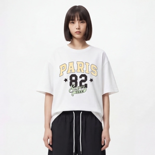 宽松BF百搭个性 TRAVEL T恤 美式 字母数字短袖 ISSUANCE 校园风撞色