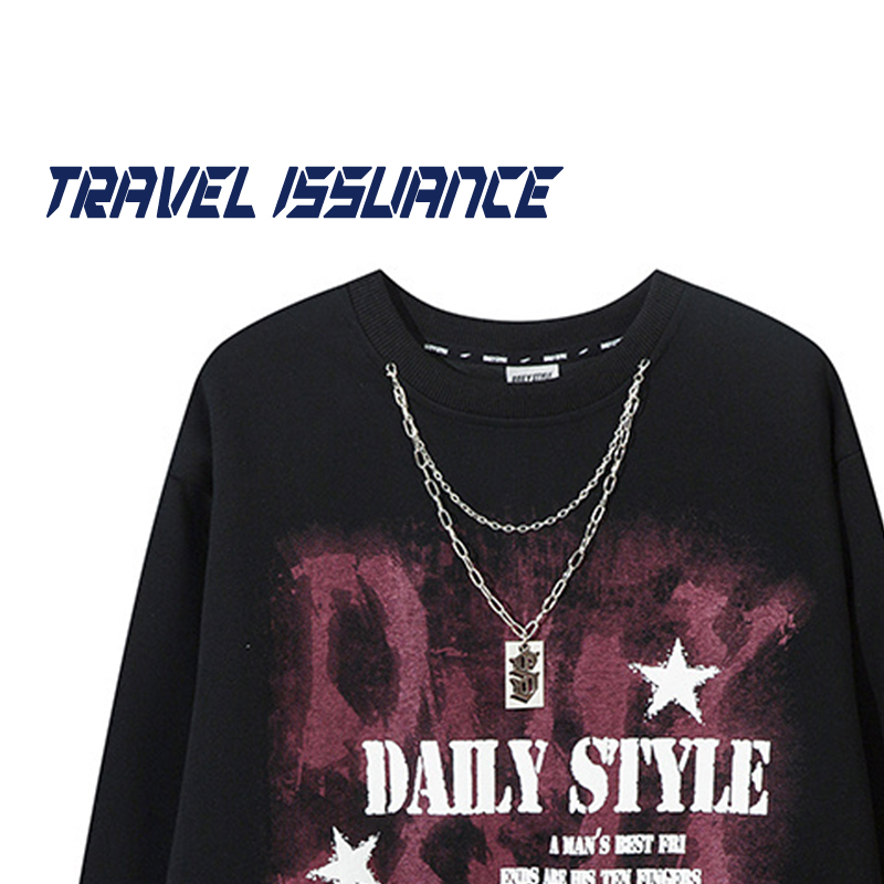 星星项链宽松男女长袖卫衣BF