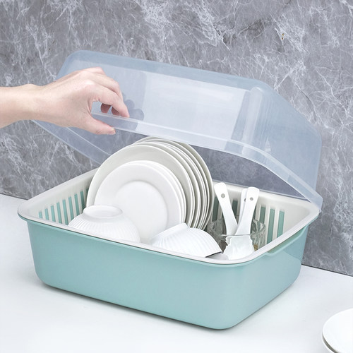 防尘带盖厨房沥水碗柜碗架