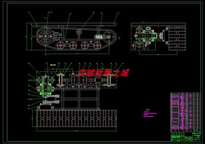 履带式行走底盘全套cad图纸总图及零件图cad图纸含说明