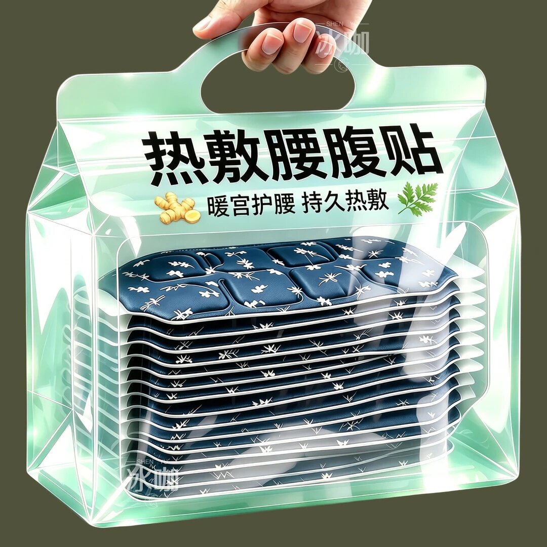 护腰热敷贴艾草艾灸贴自发热暖腰带暖腹带肚子姨妈贴暖宝宝热敷帖
