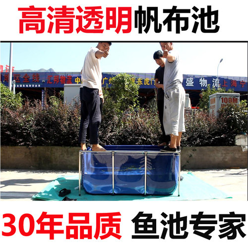 帆布鱼池透明支架折叠暂养龟池