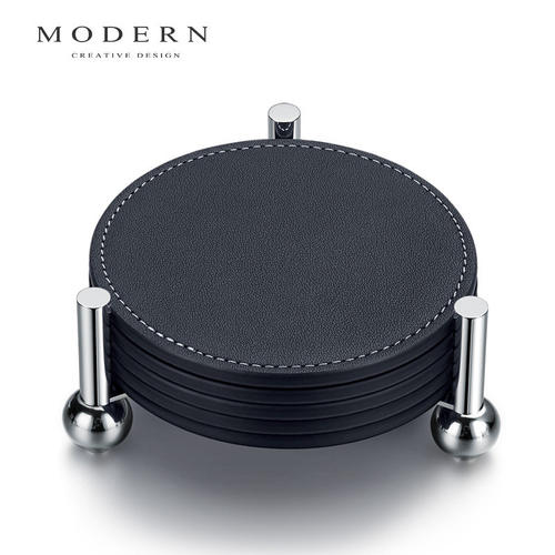 摩登MODERN原创星轨真皮杯垫功夫茶牛皮杯垫水晶玻璃水杯垫隔热垫