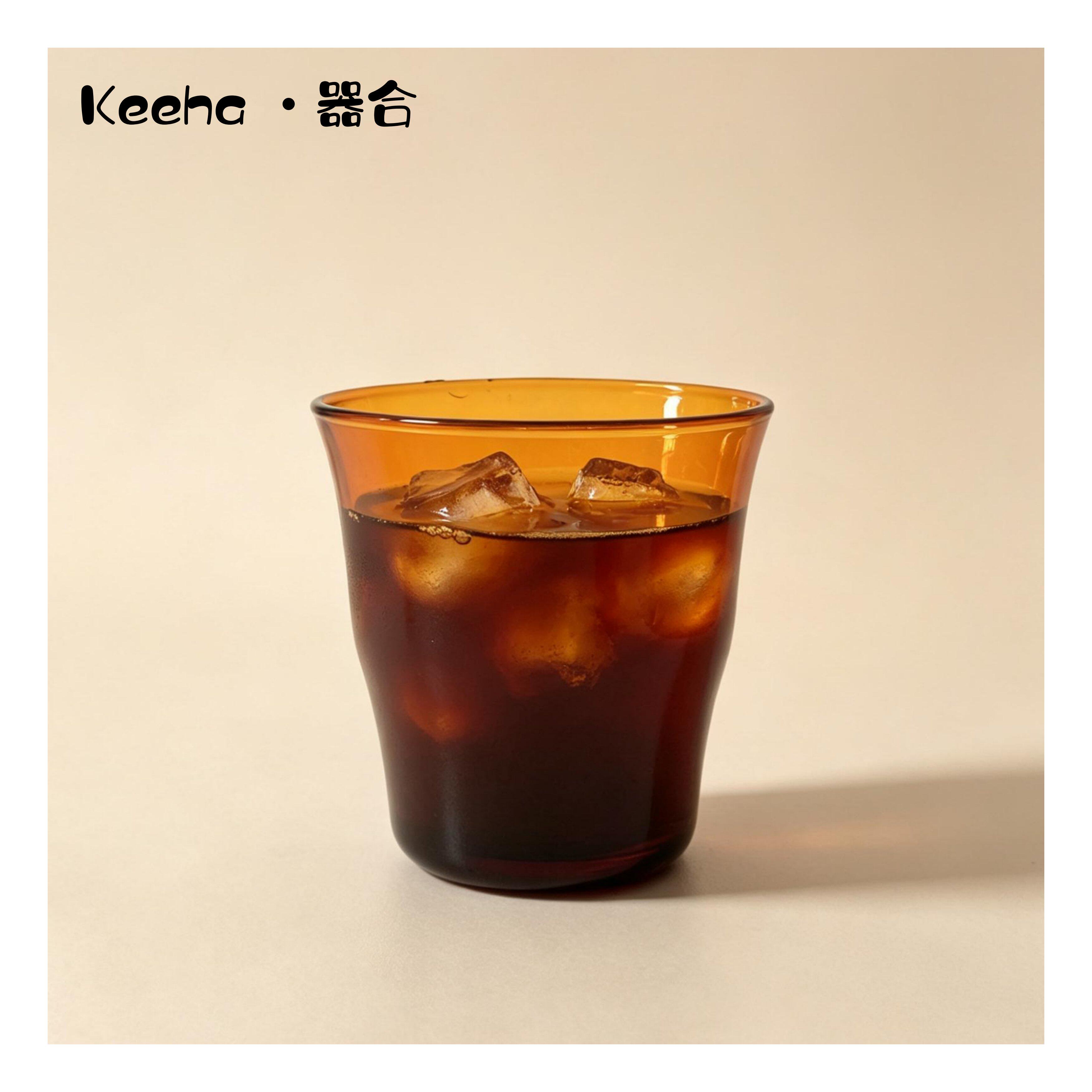 食品级耐热扩口杯可叠大容量高硼硅玻璃杯轻薄咖啡杯拿铁杯果茶杯