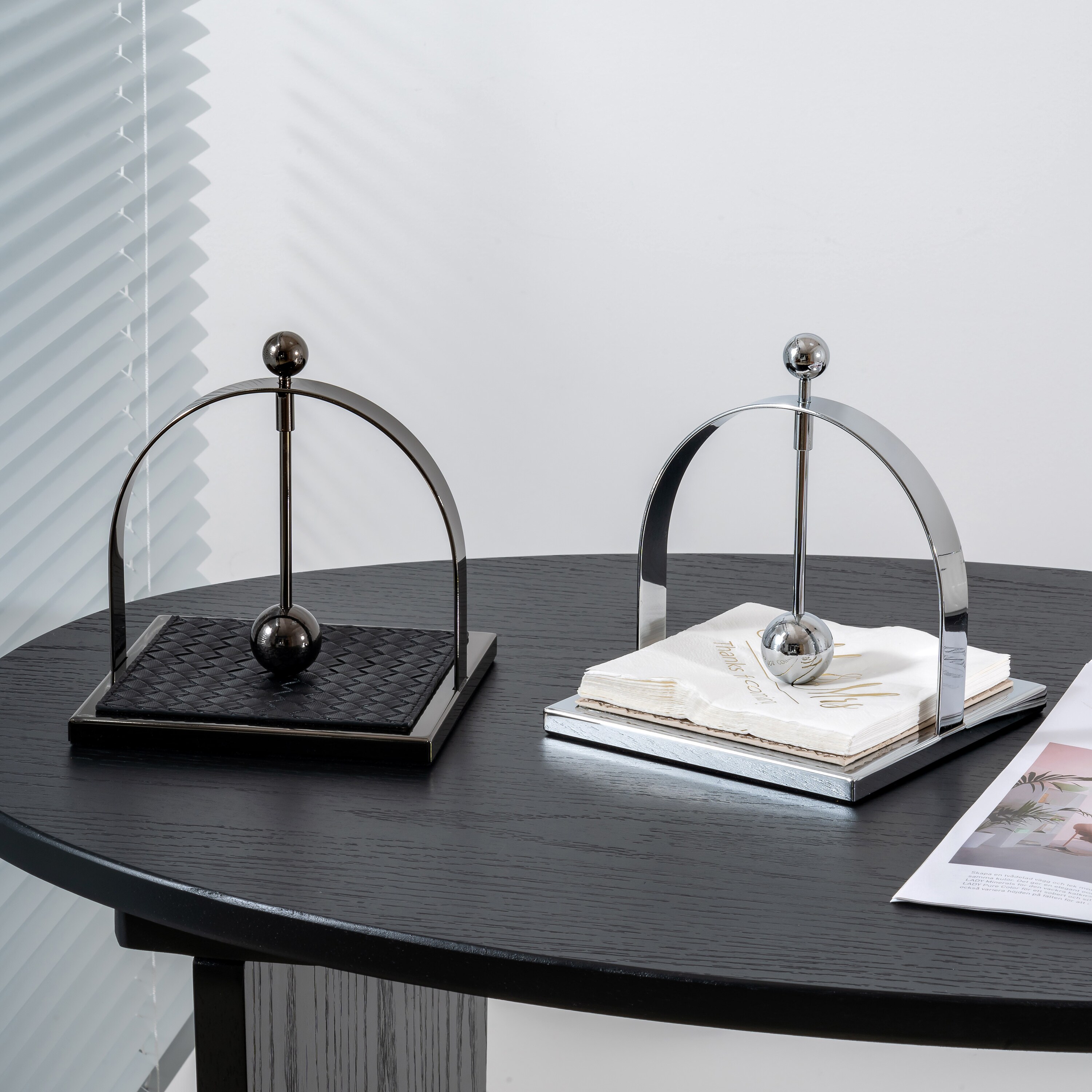 欧式铁艺架皮革垫纸巾底座