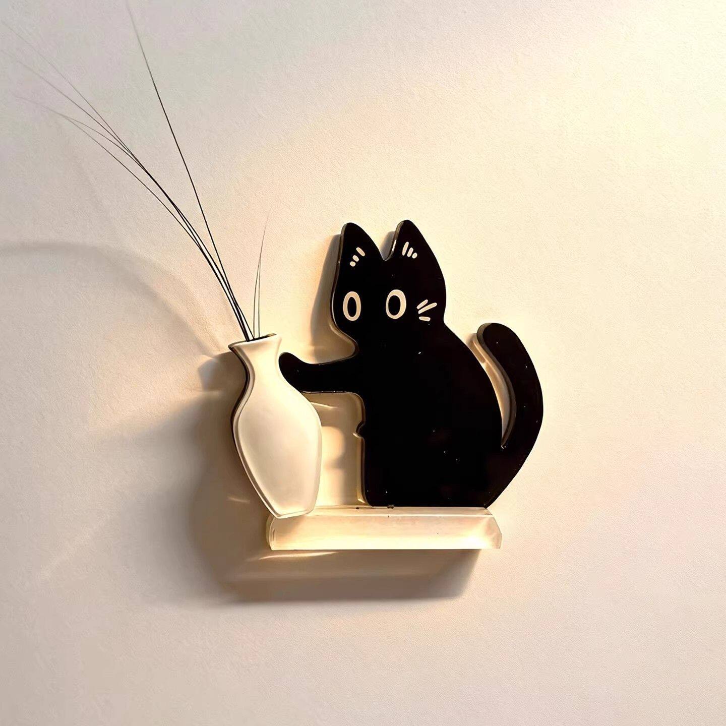 小猫推瓶子磁吸式猫胡子冰箱贴收纳猫咪毛发胡子收集摆件可以插花