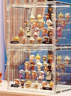 盲盒收纳展示架大容量阶梯式亚克力泡泡玛特展示盒防尘手办展示柜
