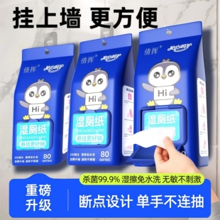 悬挂式湿厕纸擦屁屁厕纸家庭装男女士屁股抑菌湿纸巾壁挂式湿厕纸