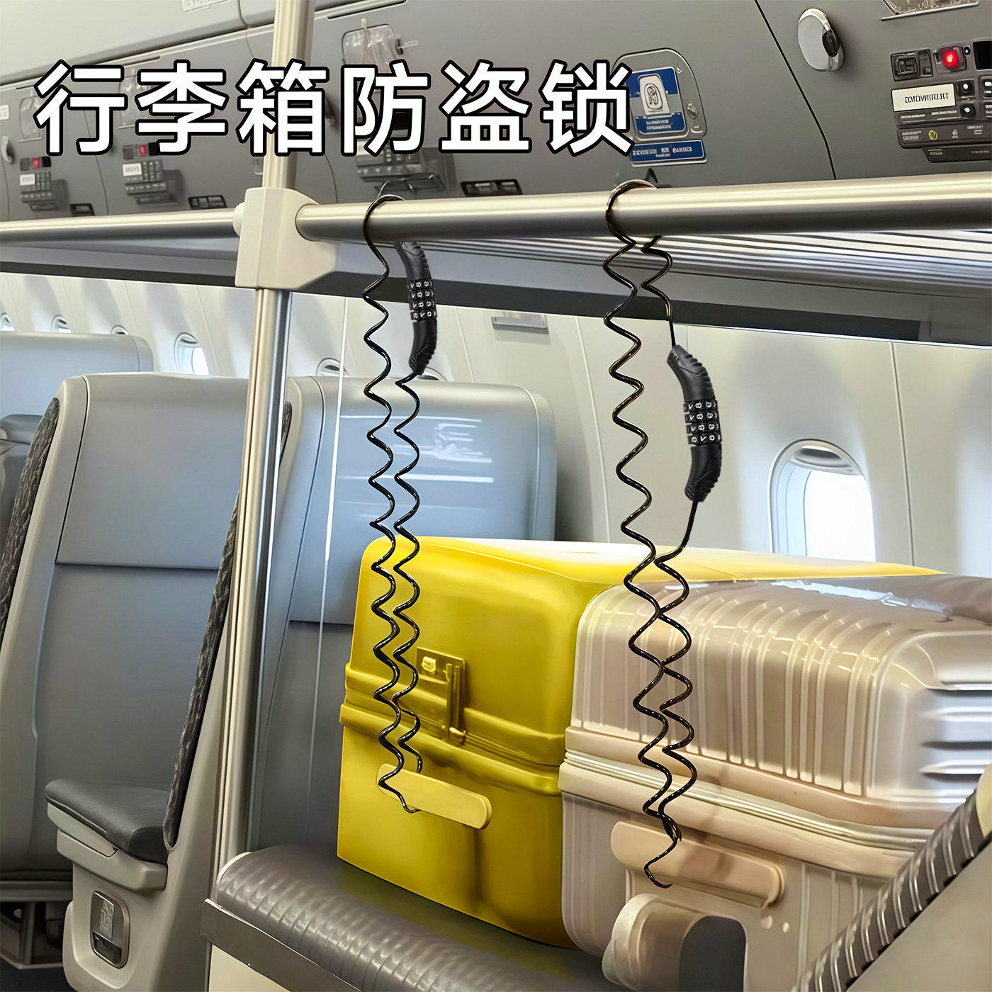 行李箱防盗绳旅行火车高铁防盗锁密码锁防盗链旅游防丢失神器