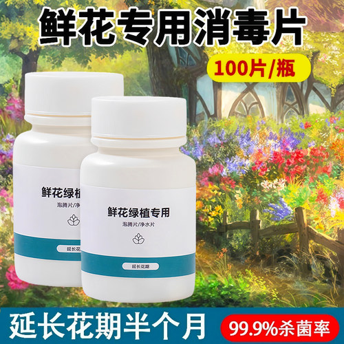 二氧化氯鲜花泡腾片84幼儿园养花绿植专用杀菌片插花卉切花保鲜剂