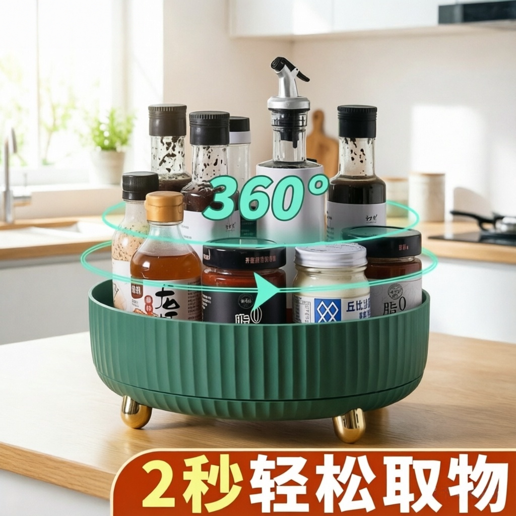厨房调料置物架台面旋转收纳家用大全用品专用多功能调味料收纳盒