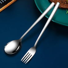 304不锈钢勺子叉子套装韩式餐具长柄成人吃饭喝汤勺家用汤匙调羹