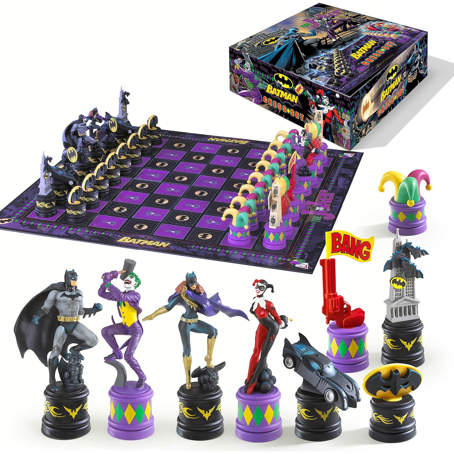 蝙蝠侠哥谭市小丑经典角色国际象棋桌面棋盘套装玩具正版 Batman