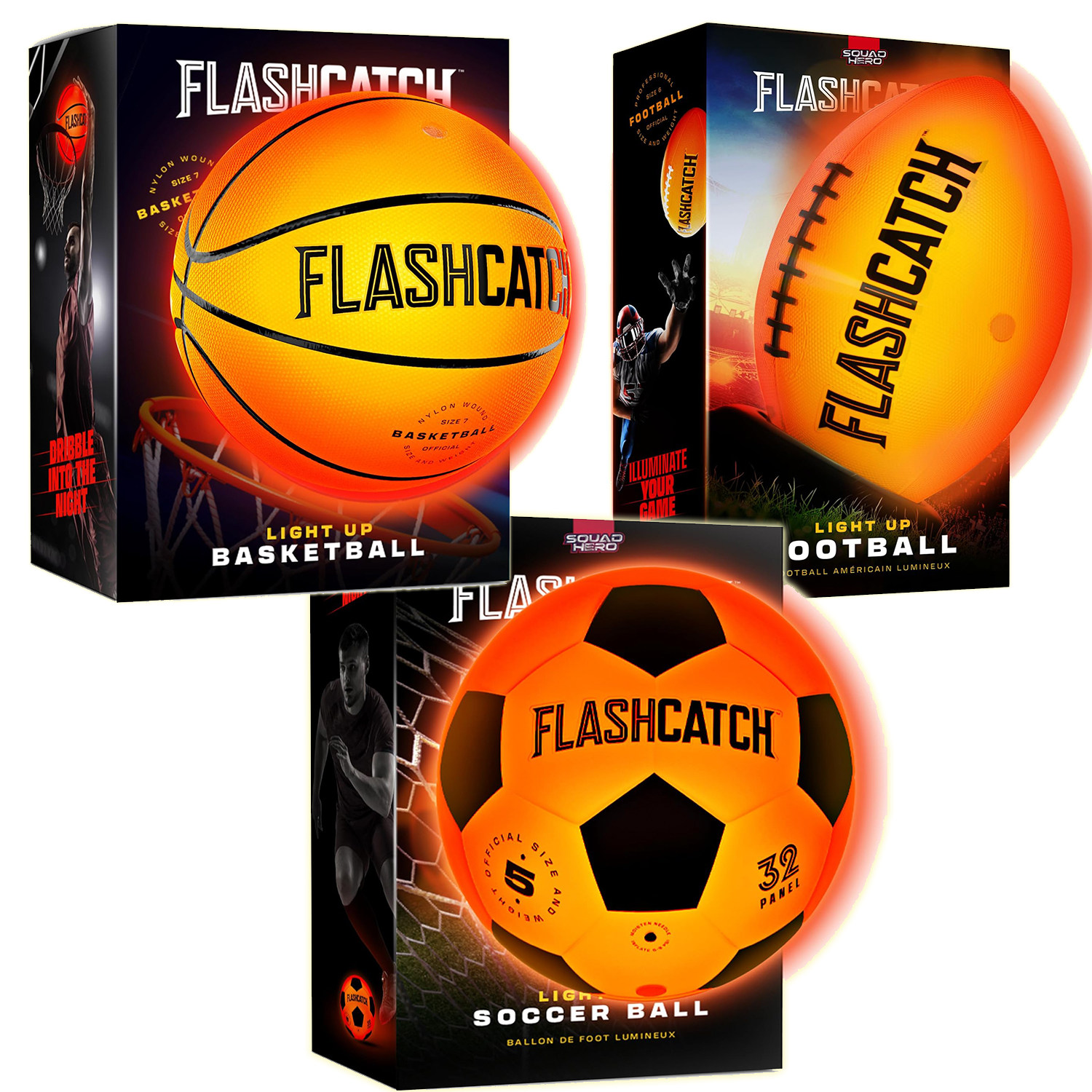 FlashCatch发光足球篮球玩具正版