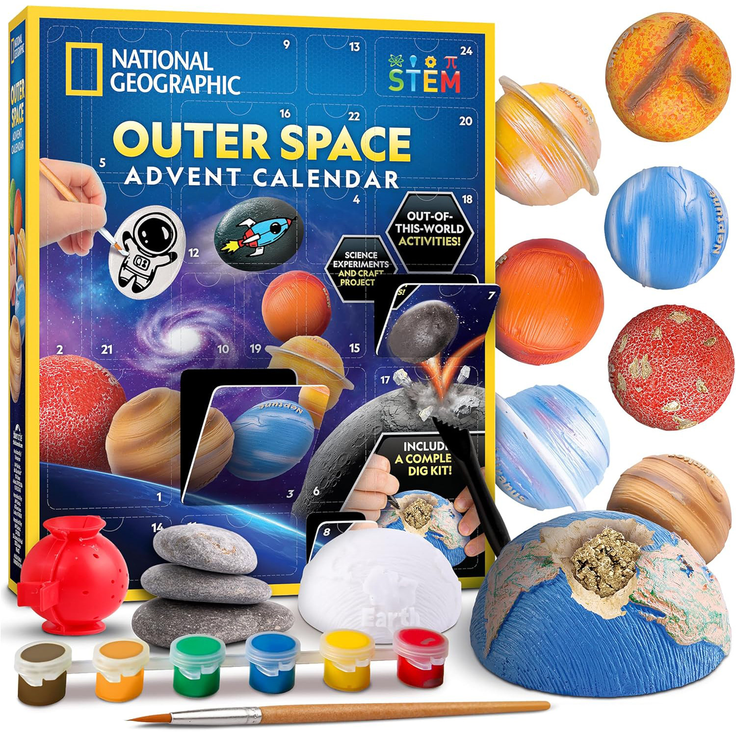 国家地理节日圣诞倒数日历太空探险绘制星球星座玩具正版 Advent