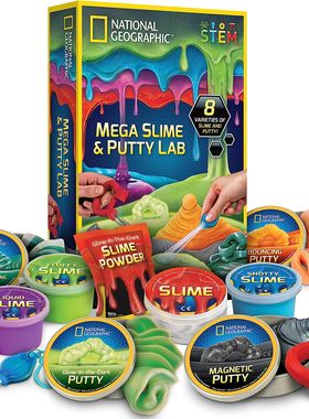 国家地理史莱姆水晶泥磁性发光实验玩具正品Mega Slime Putty Lab