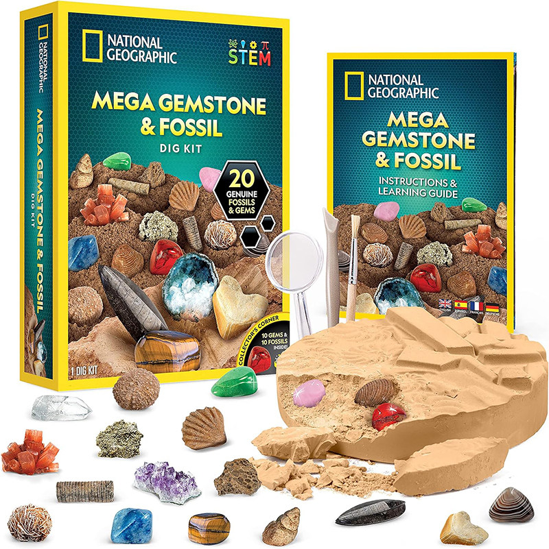 国家地理超大挖掘发现宝石化石标本科学益智玩具正版Mega Dig Kit