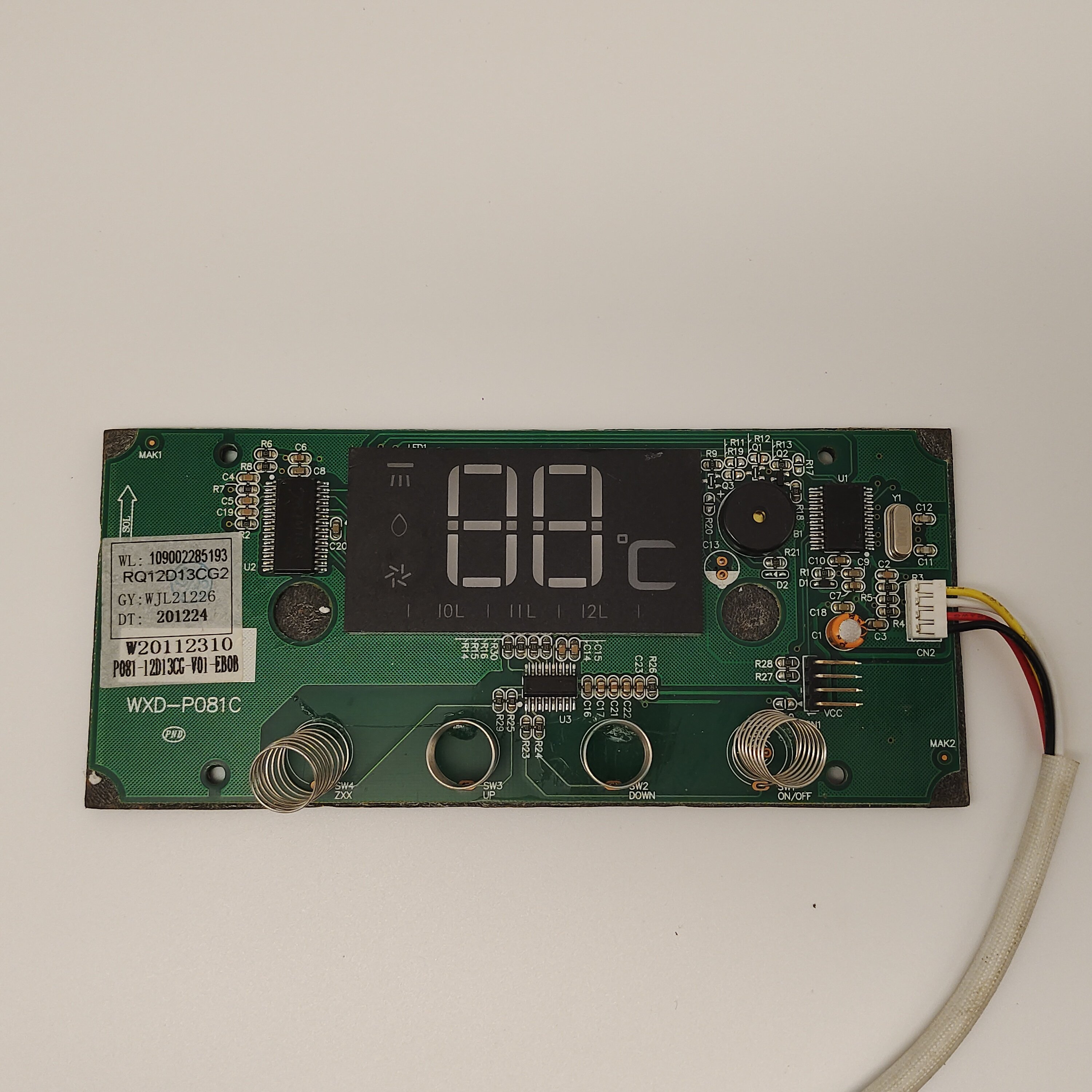 原厂万家乐热水器109002285193 RQ12D13CG2显示屏按键触摸板控制