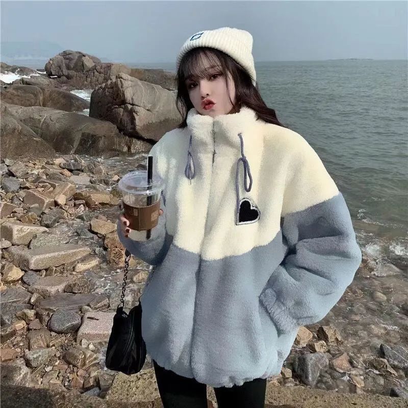 中学生毛茸茸夹棉衣棉服外套
