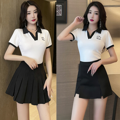 足浴技师工作服女气质高端百褶裙