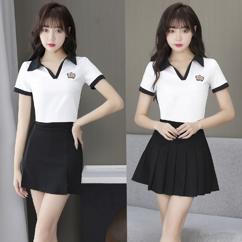 足浴足疗技师工作服女2025年新款减龄气质高端套装沐足前台百褶裙
