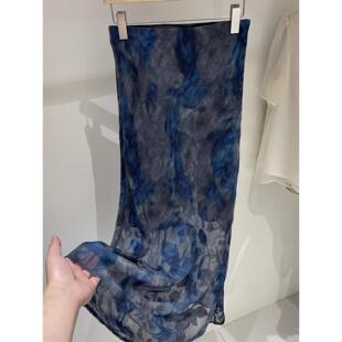 中长裙 时尚 设计感圆点晕染印花轻薄松紧高腰半身裙女2025夏季 新款