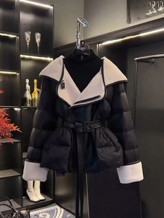 2025春季新款高端大牌收腰黑色短款棉服女高级感炸街外套