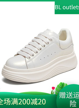 TATA他她女鞋2025秋运动时尚休闲鞋厚底板鞋新款白色鞋子CWM01CM5