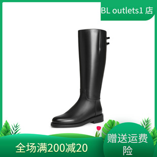 加绒真皮显瘦瘦长筒靴E4G1DDG5 新款 百丽双子星高长骑士靴女鞋 冬季