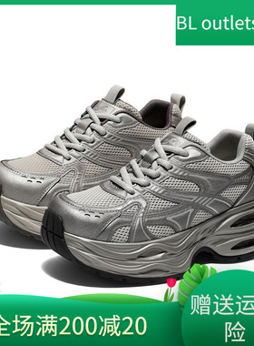 森达2025超好看老爹鞋厚底加绒女鞋商场同款灰色运动鞋XVF01DM5