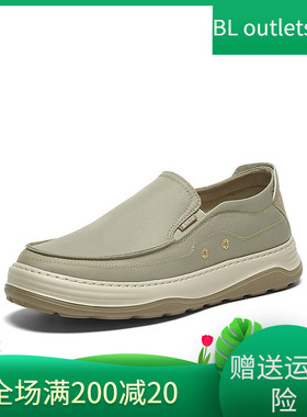 百思图2025夏季商场新款通勤一脚蹬懒人布鞋厚底男休闲鞋L6520BM5