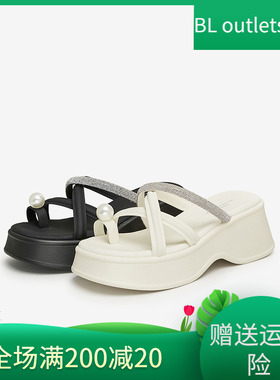 Tata他她松糕拖鞋女外穿厚底凉拖女运动凉鞋2024夏季新款DWFT2BT4