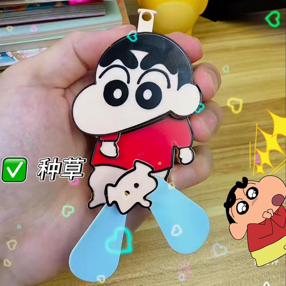 新款按压手摇小风扇钥匙扣学生创意解压玩具风扇挂件礼物