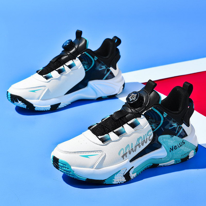 超纤篮球鞋橡胶底男士实战运动鞋防滑耐磨旋转扣轻便高品质跑步鞋