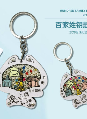 定制东方明珠彩板珊瑚砂钥匙扣
