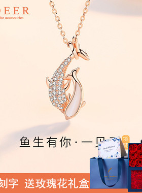 海豚银项链女夏锁骨轻奢小众原创