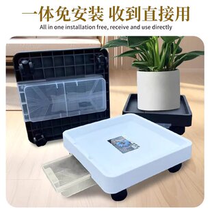 花博士环保PP树脂加厚大承重带抽屉移动托盘园艺用接水托盘万向轮
