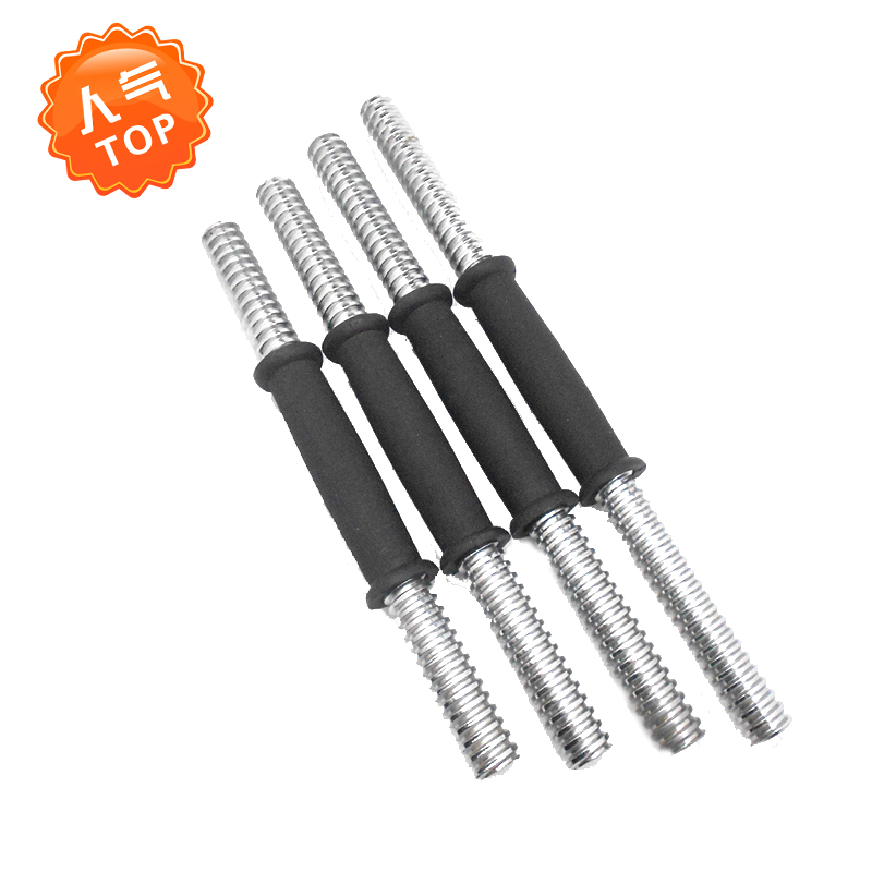 家用健身器材体育用品黑色包胶哑铃杆各种尺寸长度 手铃配件