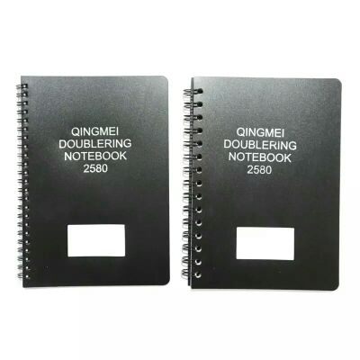 简约商务办公黑色a5侧翻活页本