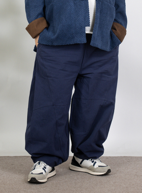 K叔秋季新款国潮宽松棉麻休闲裤太极禅意弯刀中国风阔腿汉服长裤