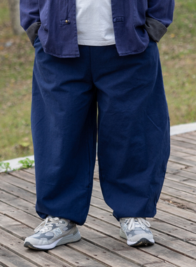 K叔秋季新款国潮宽松棉麻休闲裤宽松太极禅意盘扣中国风汉服长裤