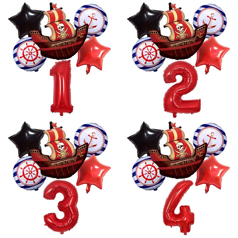 1-9数字气球套装 节日生日派对海盗船