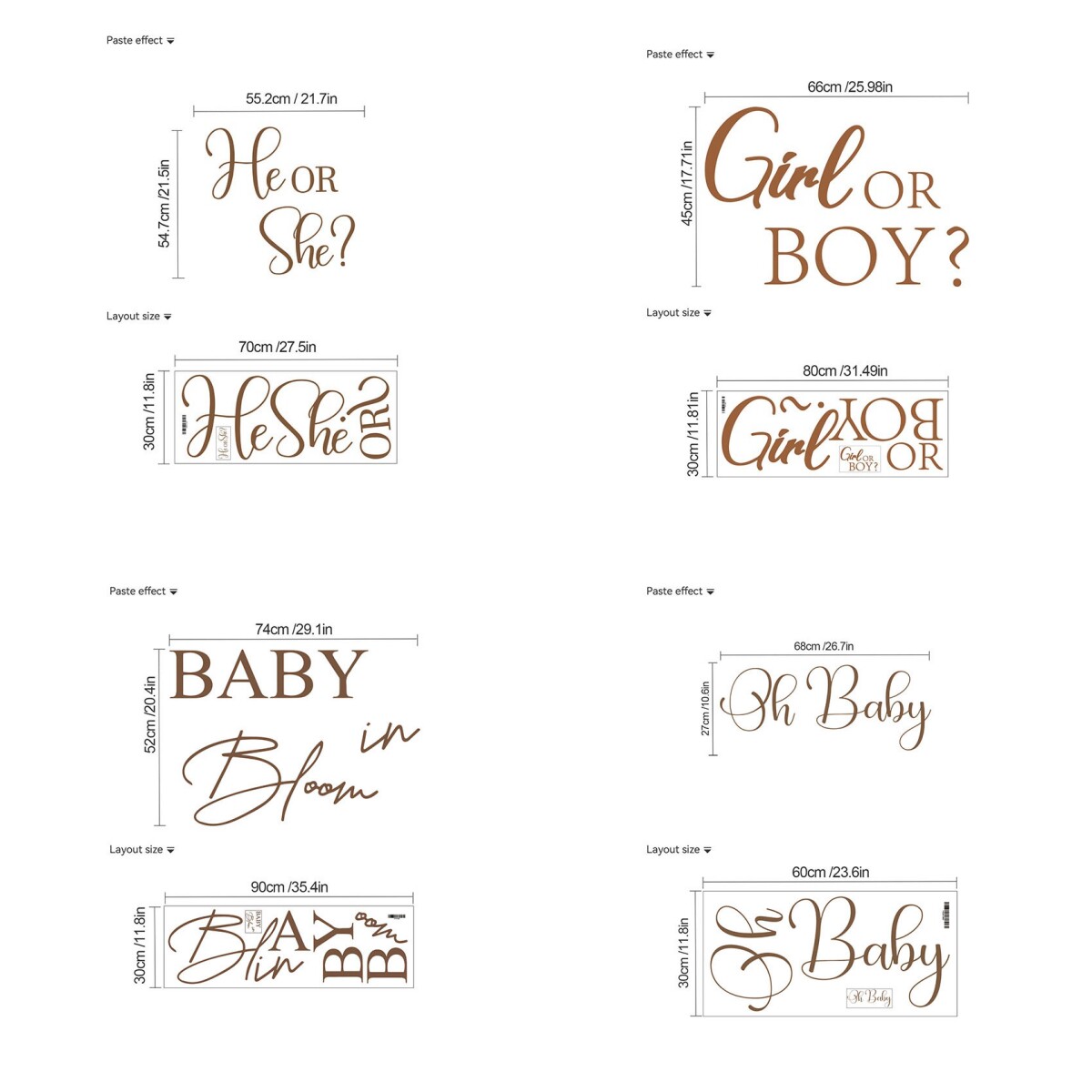 OH BABY BOY OR GIRL 宝宝性别揭示迎婴派对背景贴纸 BABY SHOWER