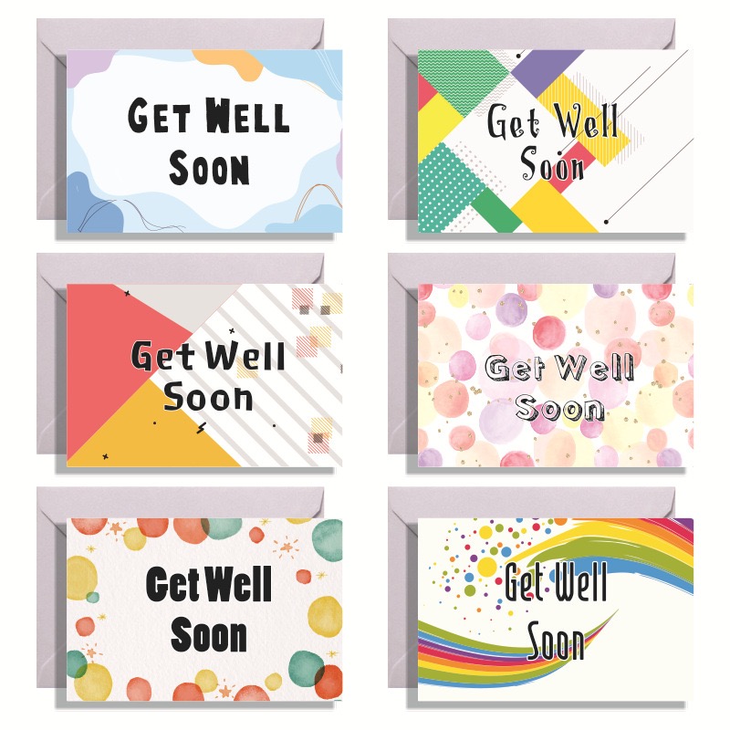 GET WELL SOON早日康复小卡片小贺卡+信封+贴纸 DX521A