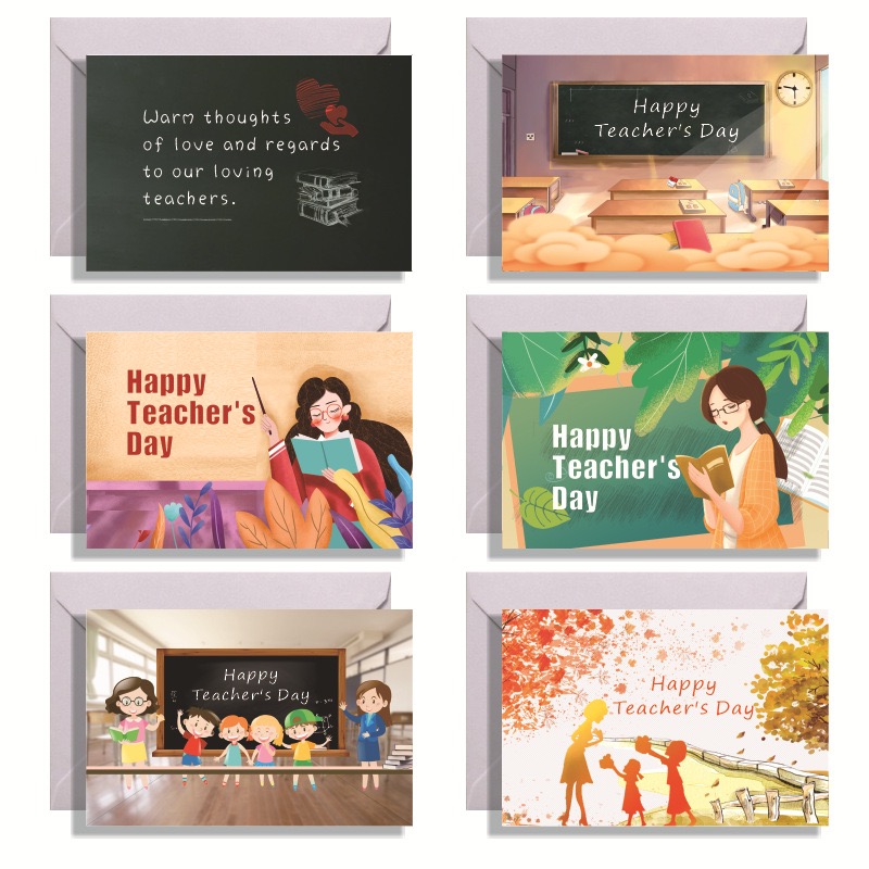 HAPPY TEACHER'S DAY教师节小卡片小贺卡+信封+贴纸 DX1134B