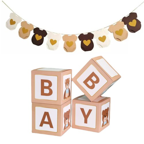 BOY OR GIRL 宝宝性别揭示迎婴派对小熊气球盒挂饰 BABY SHOWER
