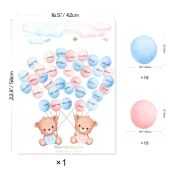 GIRL 小熊气球宝宝性别揭示派对投票贴纸海报 BOY BABY SHOWER
