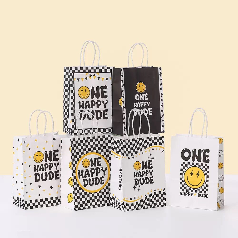 卡通黄色笑脸手提纸袋礼品袋包装袋