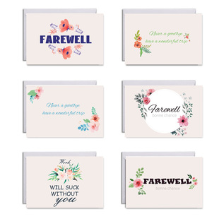 FAREWELL花朵告别欢送小卡片小贺卡+信封+贴纸 DX961