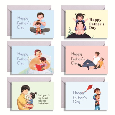 HAPPY FATHER'S DAY父亲节小卡片小贺卡+信封+贴纸 DX1114
